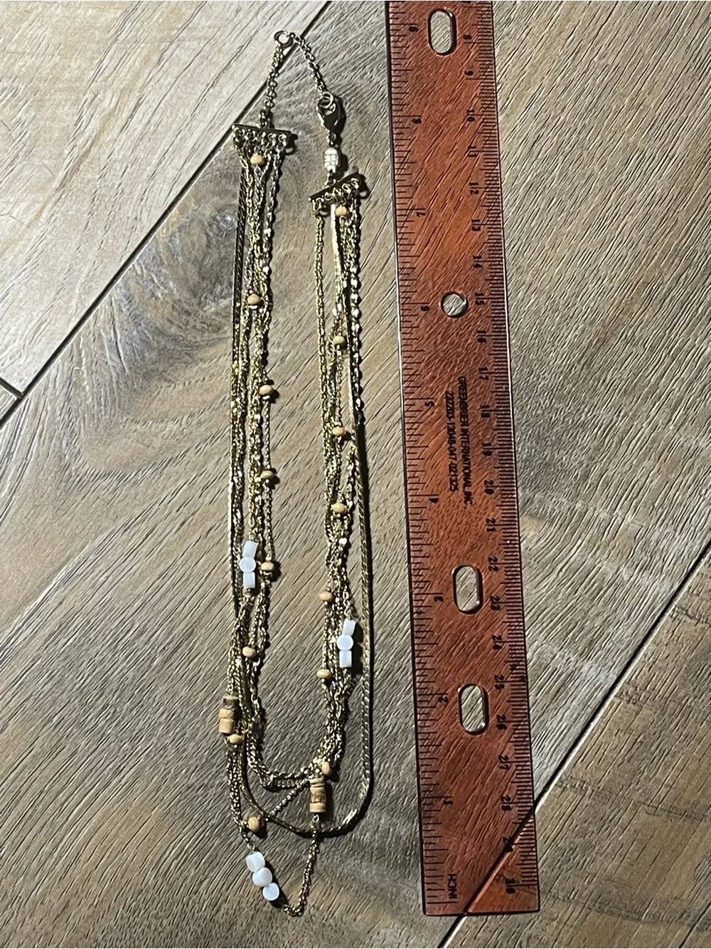 Banana Republic Gold and White Multi-Strand Beaded Necklace